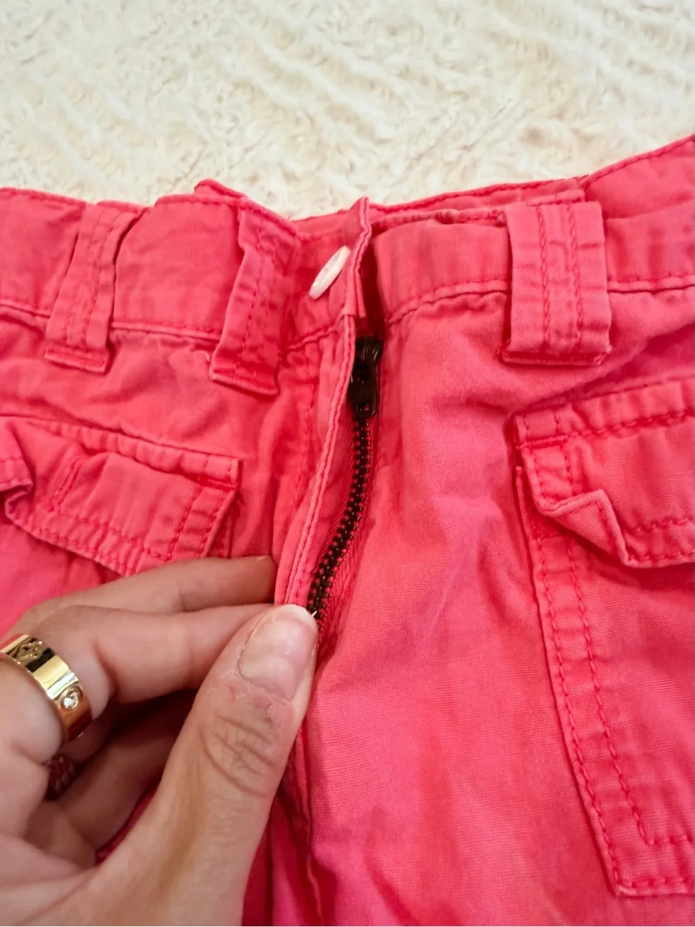 Gymboree Coral Red Girls' Cargo Pocket Shorts Size 6